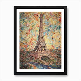 Eiffel Tower Paris France Paul Signac Style 5 Art Print