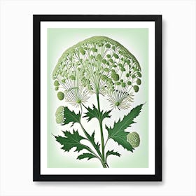 Queen Anne S Lace Leaf Vintage Botanical 2 Art Print