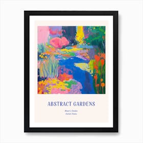 Colourful Gardens Monets Garden Usa 1 Blue Poster Art Print