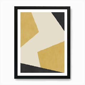 Minimalist Abstract Graphic Edge - Yellow Black Art Print