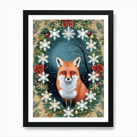 William Morris Fox In A Wreath Art Print