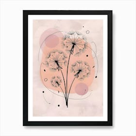 Lost in the Wind: Dandelion Seeds Drifting Away in a Dreamy Landscape Art Print