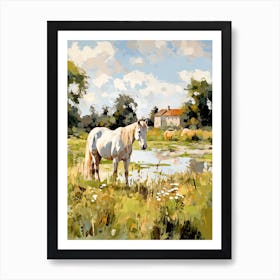 Horses Painting In Loire Valley, France 4 Art Print