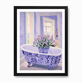 A Bathtube Full Lavender In A Bathroom 4 Poster