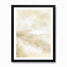 Glimmer - Neutral Modern Abstract Painting, Earth Tone Abstract Soft Landscape Art Print