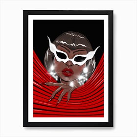 Black Girl In A Mask Art Print