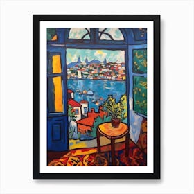 Window View Of Istanbul In The Style Of Fauvist 2 Art Print