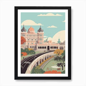 Hyderabad India Travel Illustration 3 Art Print