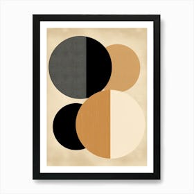 Circles of Enigma: Beige Bauhaus Art Print