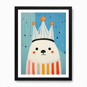 Little Seal Wearing A Crown Art Print