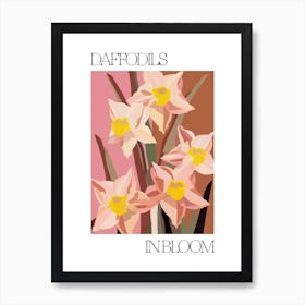 Daffodils In Bloom Flowers Bold Illustration 1 Art Print