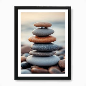 Pebbles On The Beach 6 Art Print