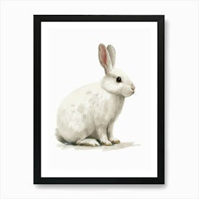 Florida White Rabbit Nursery Illustration 7 Art Print