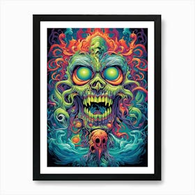 Psychedelic Skull 9 Poster