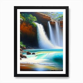 Waterfall Beach, Australia Peaceful Oil Art  Art Print