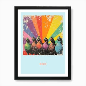 Bird Textured Rainbow Poster Art Print