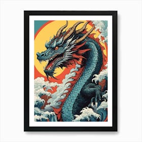 Japanese Dragon Pop Art Style (38) Art Print
