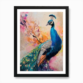 Peacock Brushstrokes 2 Art Print