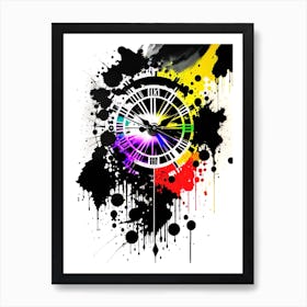 Clock Splatter Art Print