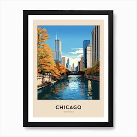 River Walk 6 Chicago Travel Poster Art Print