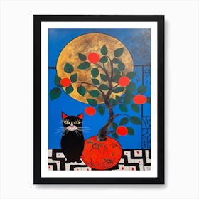 Camellia With A Cat 3 Surreal Joan Miro Style  Art Print