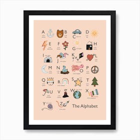 Alphabet In Pink Art Print