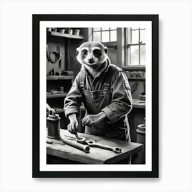 Meerkat In The Workshop Art Print