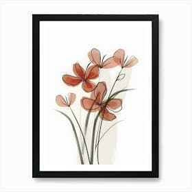 Minimalist Flower Line Art 2 Art Print