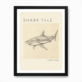 Carpet Shark Vintage Illustration 4 Poster Art Print