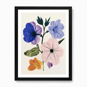 Painted Florals Petunia 4 Art Print
