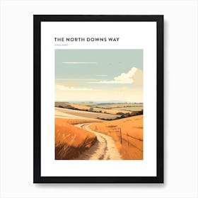 The North Downs Way England 3 Hiking Trail Landscape Poster Art Print