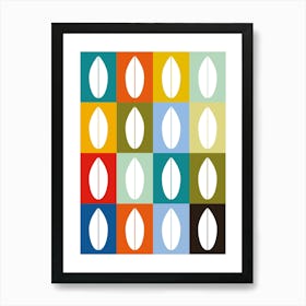 Mid Century modern Leaves Print Art Print