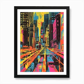 The Vessel New York Colourful Silkscreen Illustration 3 Art Print