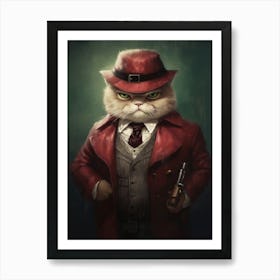 Gangster Cat Exotic Shorthair Cat 3 Art Print