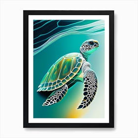 Conservation Sea Turtle, Sea Turtle Neutral Abstract 1 Art Print