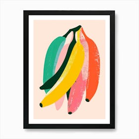 Colorful Bananas. Maximalist Art Print