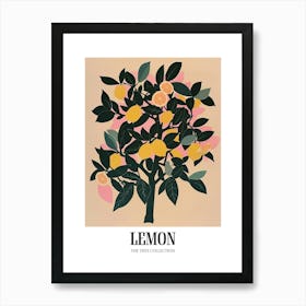 Lemon Tree Colourful Illustration 4 Poster Art Print