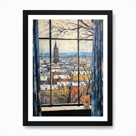 Winter Cityscape Frankfurt Germany 2 Art Print