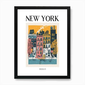 Brooklyn New York Colourful Silkscreen Illustration 1 Poster Art Print