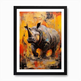 Rhinoceros Abstract Expressionism 3 Art Print