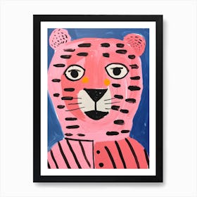 Pink Polka Dot Bengal Tiger 2 Art Print