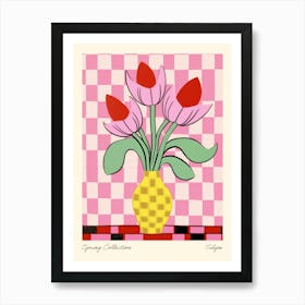 Spring Collection Tulips Flower Vase 3 Art Print