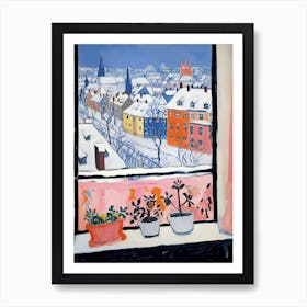 The Windowsill Of Nuremberg   Germany Snow Inspired By Matisse 2 Art Print