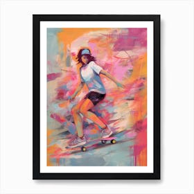 Skateboarding In Zurich, Switzerland Drawing 2 Art Print