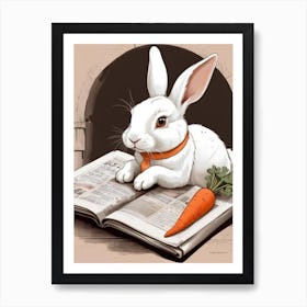 Rabbit Reading A Book 1 Art Print