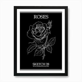 Roses Sketch 28 Poster Inverted Art Print