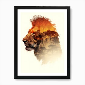 Lion At Sunset Art Print