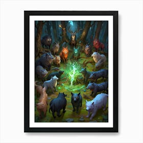 Wolves In The Forest 1 Art Print