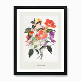 Impatiens 1 Collage Flower Bouquet Poster Art Print