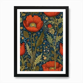 William Morris Poppies 2 Art Print